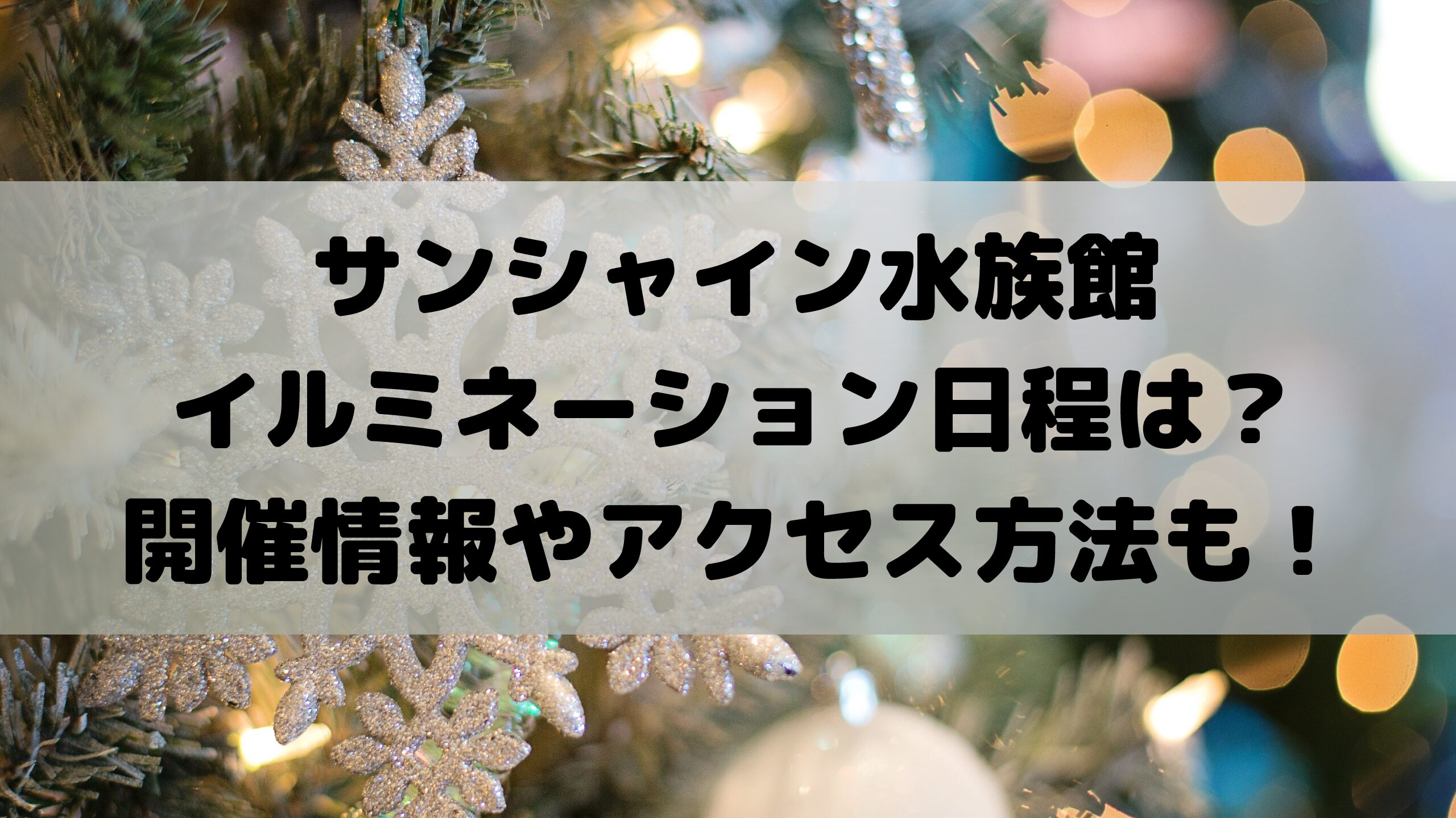 サンシャイン水族館イルミネーション日程は 開催情報やアクセス方法も スマイルママのブログ